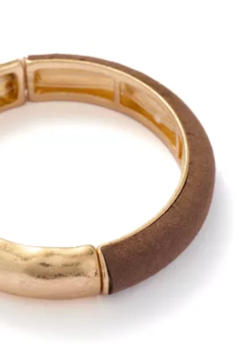Brown Gold Tone Stretch Bracelet