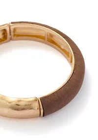Brown Gold Tone Stretch Bracelet