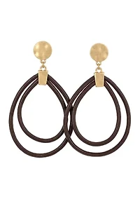 Brown Double Open Teardrop Earring