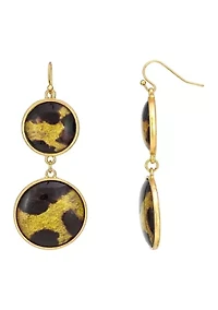 Leopard Print Resin Double Drop Earrings