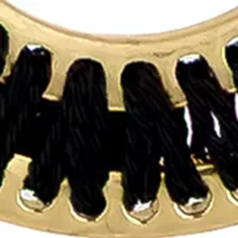 Black Thread Wrapped Open Teardrop Earrings