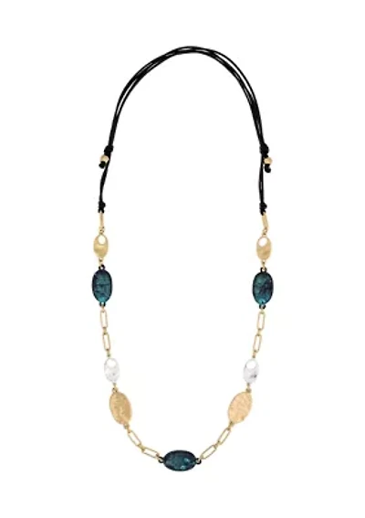 Two-Tone Linked Disc Necklace
