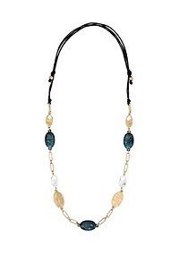 Two-Tone Linked Disc Necklace