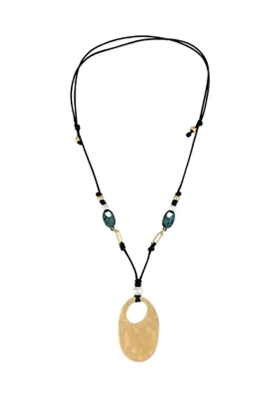 Long Open Oval Pendant Necklace