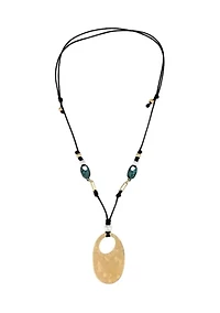 Long Open Oval Pendant Necklace