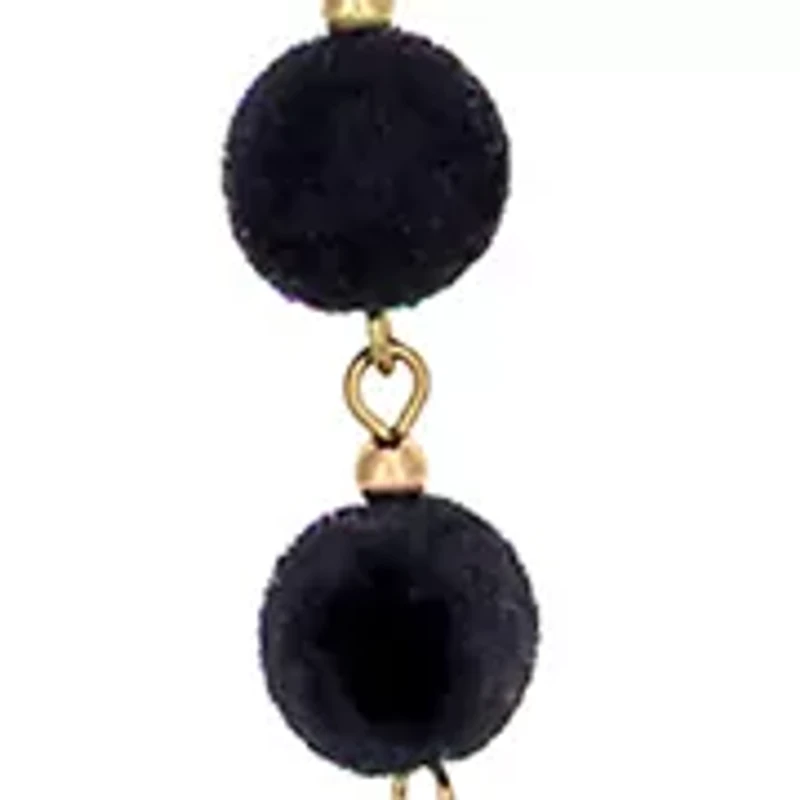 Long Gold Tone Linked Multi Bead Necklace