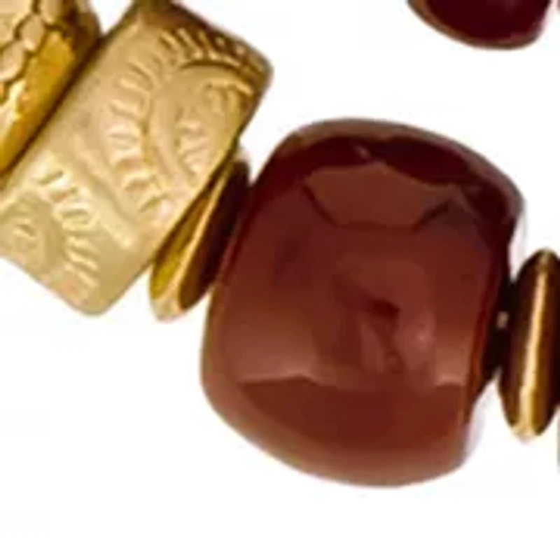 Multi Row Berry Gold Beaded Necklace