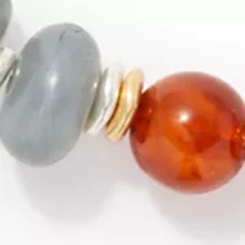 Silver Tone Multi Bead Necklace