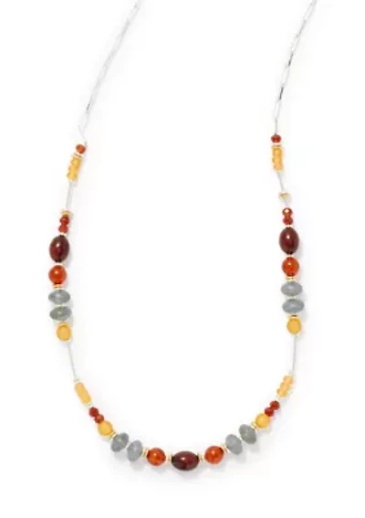 Silver Tone Multi Bead Necklace