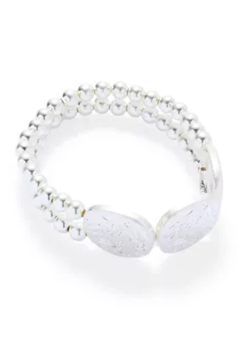 Silver Tone Stretch Bracelet