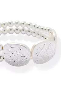 Silver Tone Stretch Bracelet
