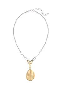 Textured Teardrop Pendant Necklace