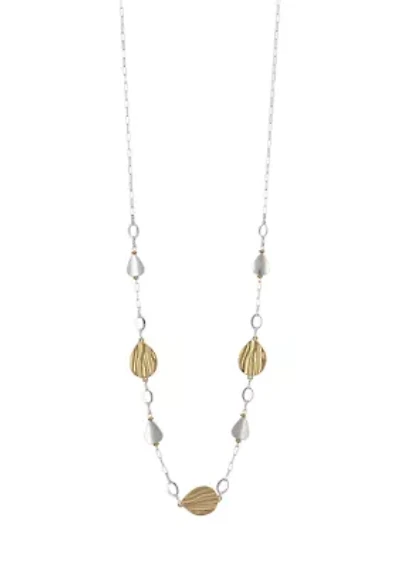 Long Linked Textured Station Necklace
