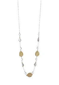Long Linked Textured Station Necklace