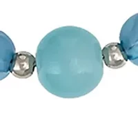 Silver Tone Two Row Bead Frontal Necklace