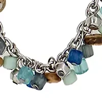 Silver Tone Beaded Long Necklace