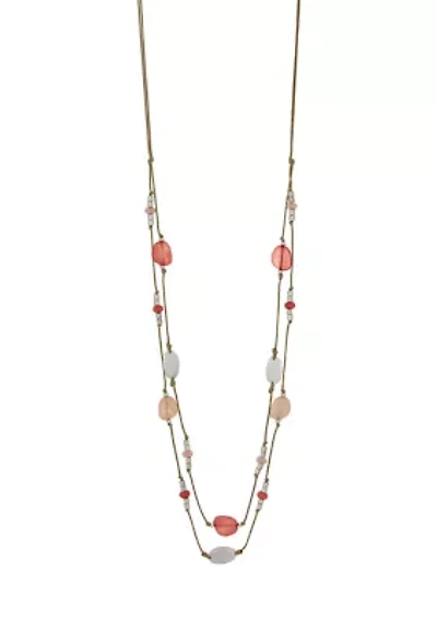 Long Multi-Strand Beaded Necklace