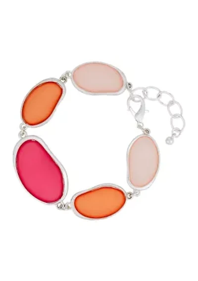 Pink Coral Linked Organic Shape Bracelet
