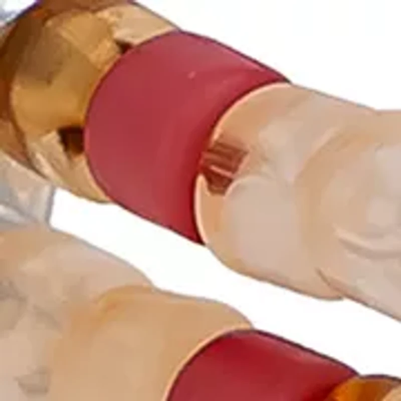 Multi Beaded Silver Tone Stretch Bangle Bracelet