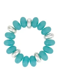 Silver Tone Beaded Stretch Bracelet