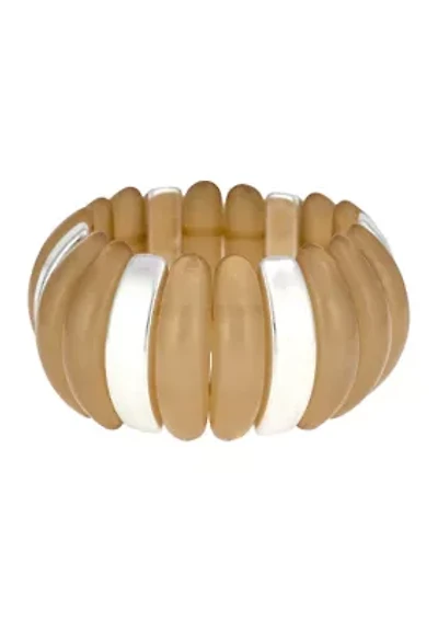 Silver Tone Chunky Stretch Bracelet