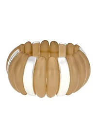 Silver Tone Chunky Stretch Bracelet