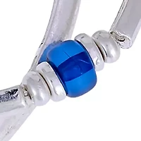 Blue Beaded Accent Stretch Bangle Bracelet Set