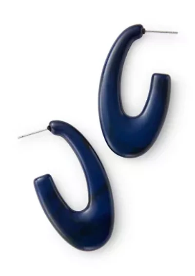 Post Back J Hoop Earrings