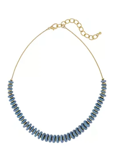 Cylinder Beaded Frontal Necklace 