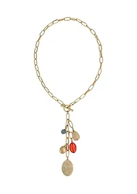 Multi Bead Chain Linked Y-Necklace