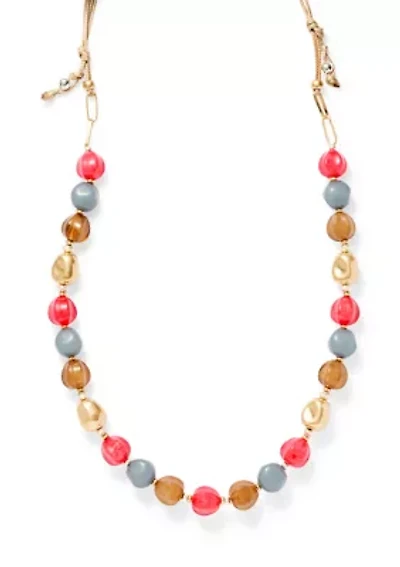  LONG MULTI COLORED BEADED NECKLACE 
