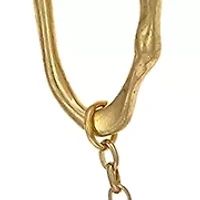 Two Tone Organic Shape Disc Station Necklace