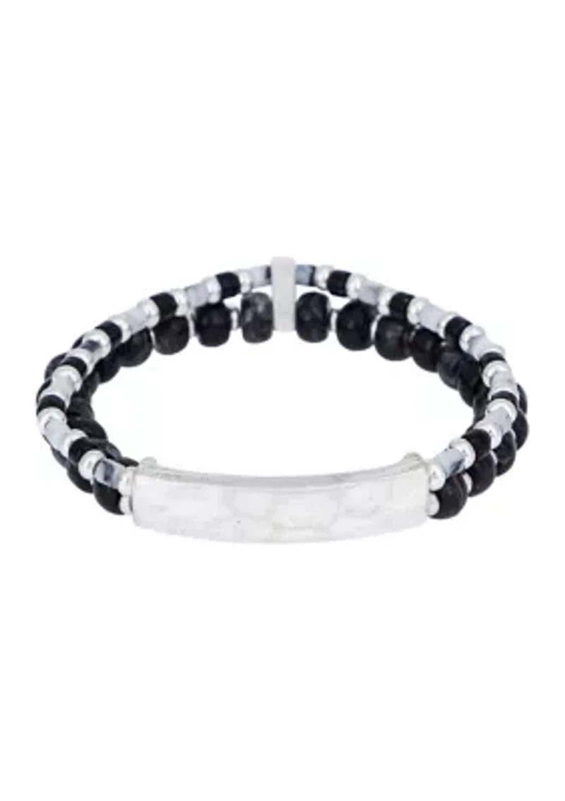 Beaded Front Bar Stretch Bracelet