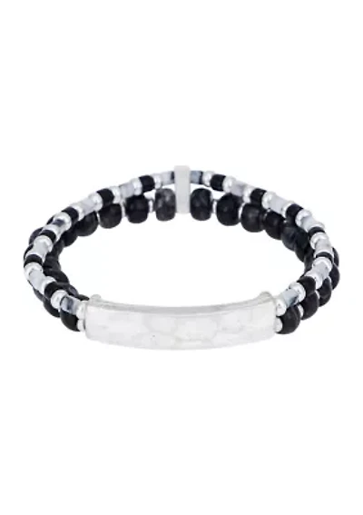 Beaded Front Bar Stretch Bracelet