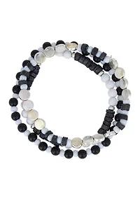 Multi Bead Stretch Bracelet Set