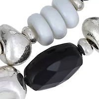 Multi Beaded Two Row Slider Bracelet