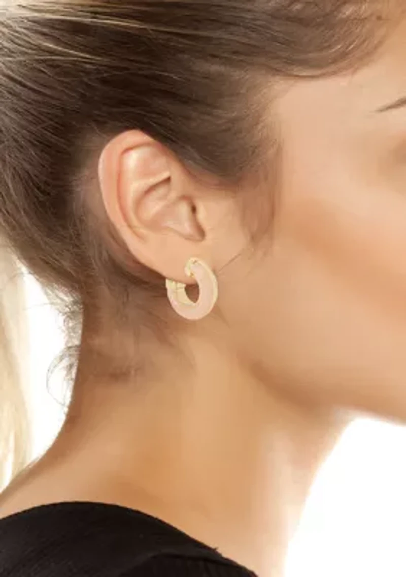 Rose Quartz Hoop Earrings