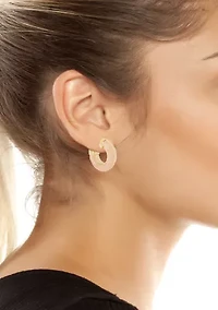 Rose Quartz Hoop Earrings