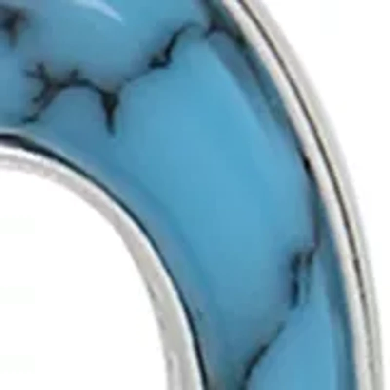 Turquoise Oval Dangle Earrings