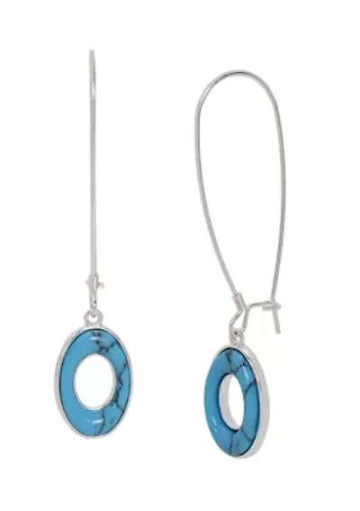 Turquoise Oval Dangle Earrings