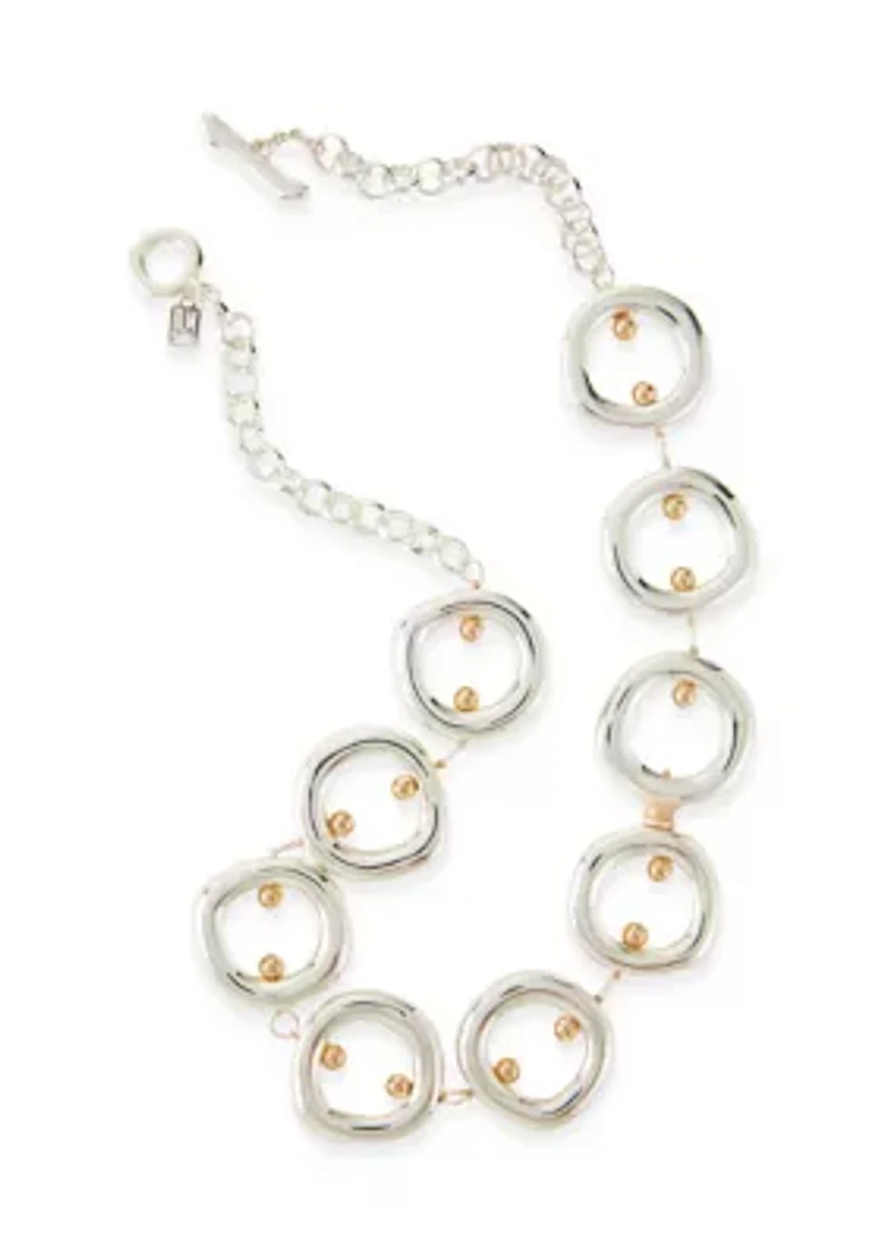 Open Circle Link Collar Necklace
