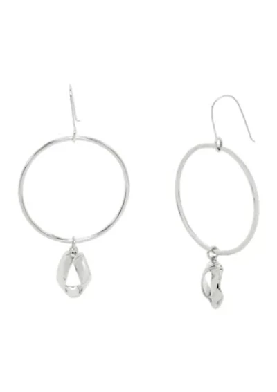 Sculptural Charm Hoop Earrings