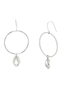 Sculptural Charm Hoop Earrings