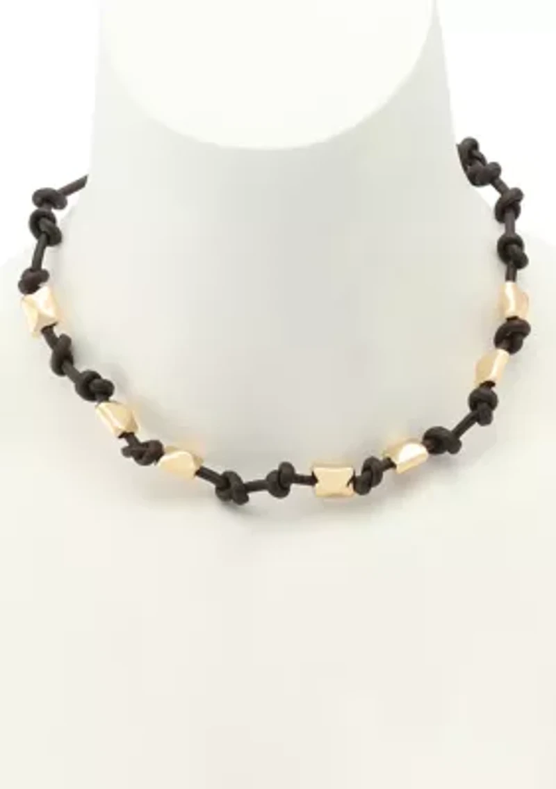 Heirloom Charms Pyramid Woven Collar Necklace