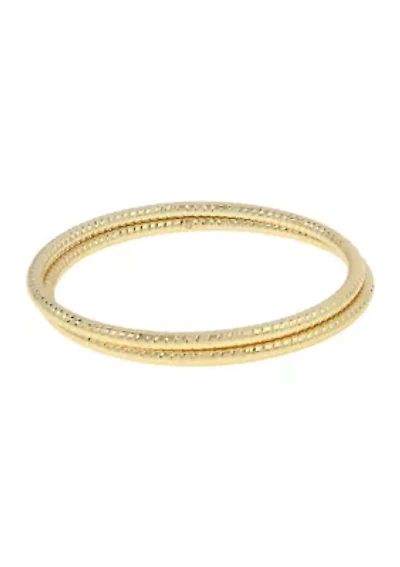 Textured Bangle Bracelet Set