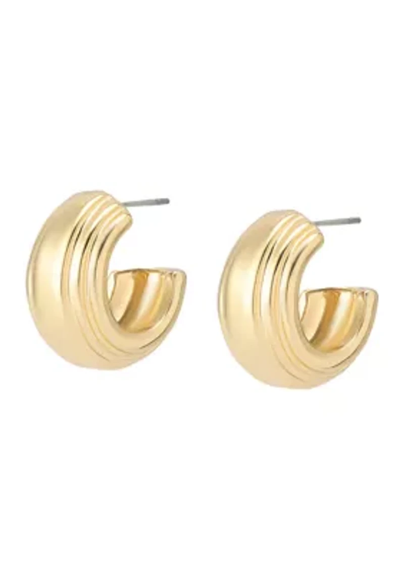 Ribbed Huggie Earrings