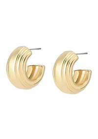 Ribbed Huggie Earrings