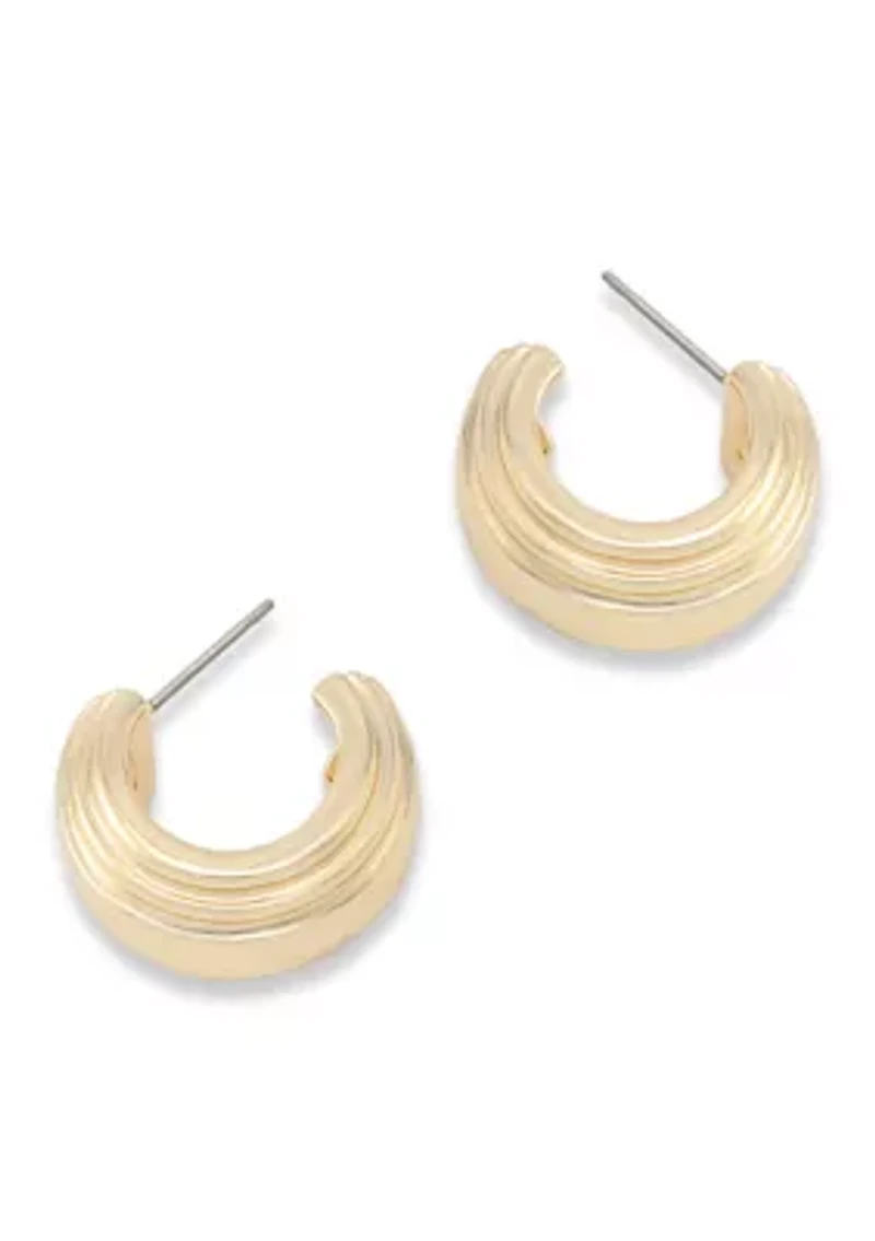 Ribbed Huggie Earrings