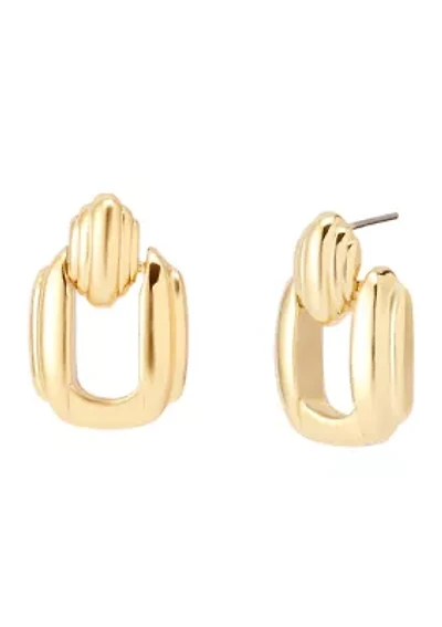Ribbed Doorknocker Earrings