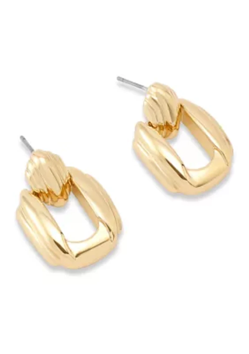 Ribbed Doorknocker Earrings